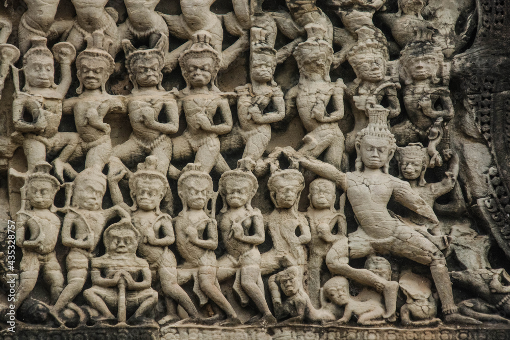 Naklejka premium The story of the Ramayana at Angkor Wat, Siem Reap, Cambodia