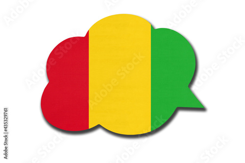3d speech bubble with Guinean national flag isolated on white background. Symbol of Guinea country.