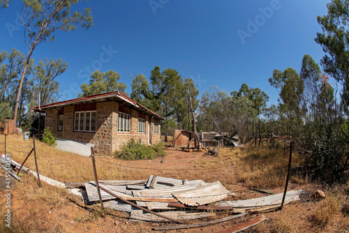 Scattered Sheets Of Iron About A Property On The Sapphire Gemfields, Fish Eye Lens photo