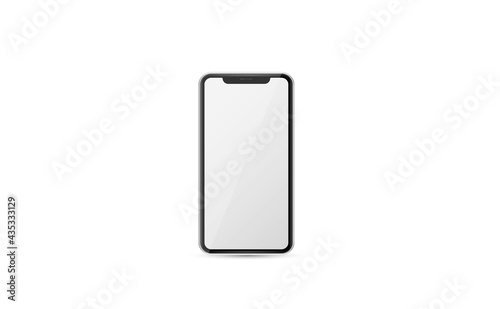 Frameless smartphone mock up with blank screen. Vector