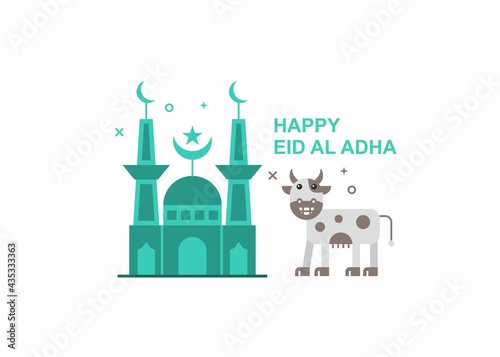 Eid al adha flat illustration. Easy to edit with vector file. Can use for your creative content. Especially about eid al adha celebration day.