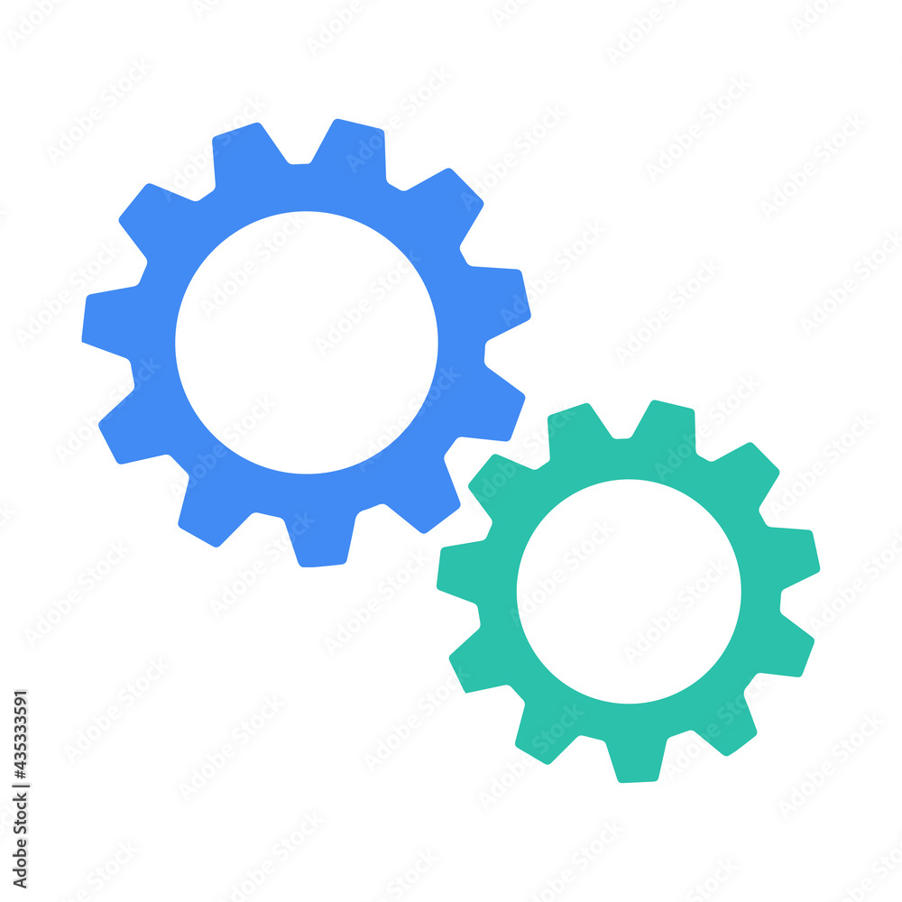 Two gears wheel with flat design style vector illustration Two gears wheel with flat design style vector illustration