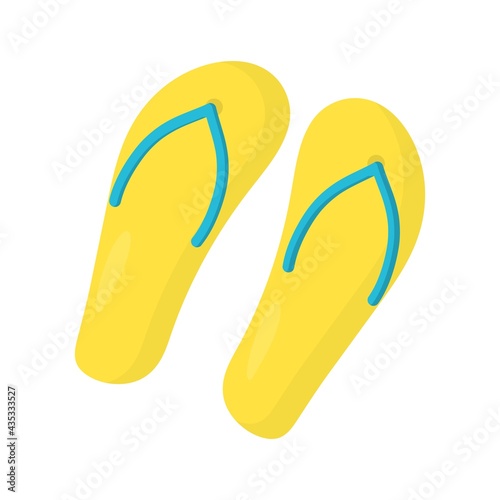 vector yellow sandals for vacation 