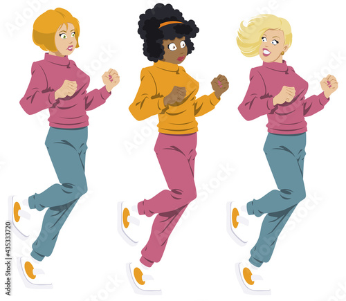 Running woman. Illustration for internet and mobile website.
