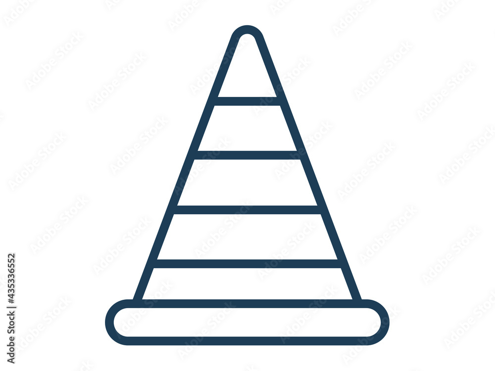 traffic cone single icon white isolated background with outline style traffic cone single icon white isolated background with outline style