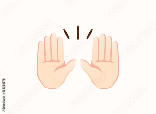 Raising hands icon. Hand gesture emoji vector illustration.
