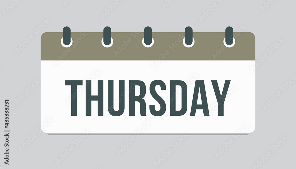 Template icon page calendar, day of week Thursday Template icon page calendar, day of week Thursday