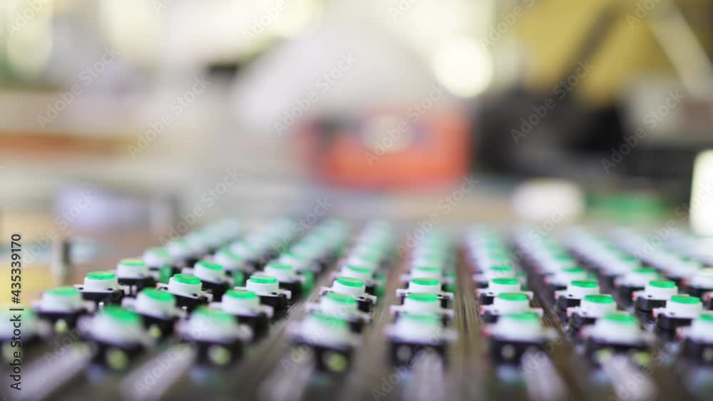 Slider shot of a panel LED light indicators is in the production Slider shot of a panel LED light indicators is in the production
