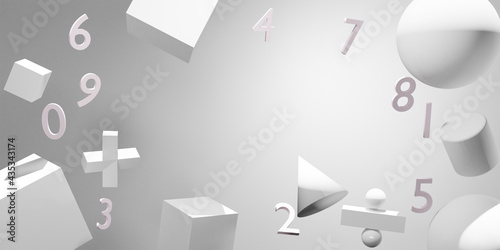 Принти на полотні Abstract numbers and scientific notation Conceptual background of scientific education 3D rendering