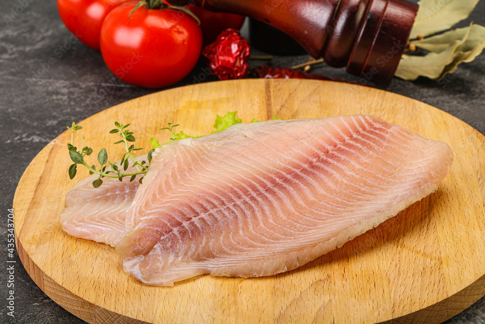 Raw tilapia fish for cooking Raw tilapia fish for cooking