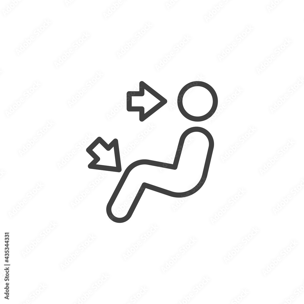 Car Air conditioning control line icon