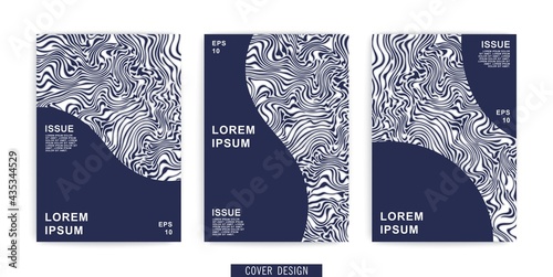 Covers design. Abstract liquid stripes. Wavy lines flowing substance. Vector illustration