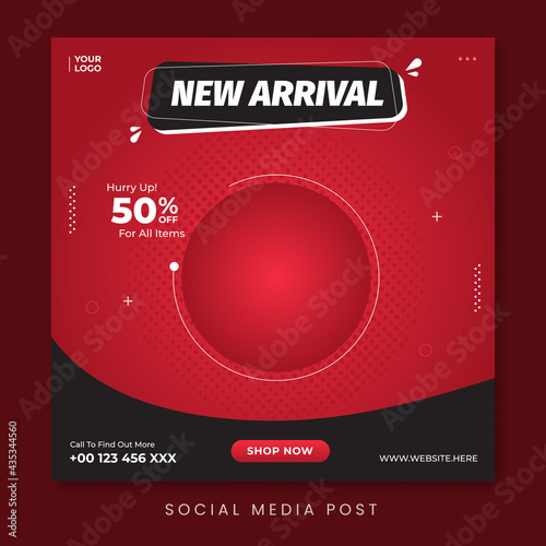 New arrival sale social media promotion banner template