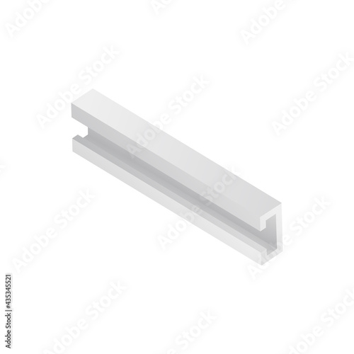 Realistic metal beam for building, iron structure girder a vector illustration
