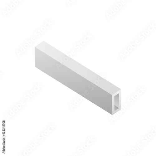 Profile or building construction beam, realistic vector illustration isolated.