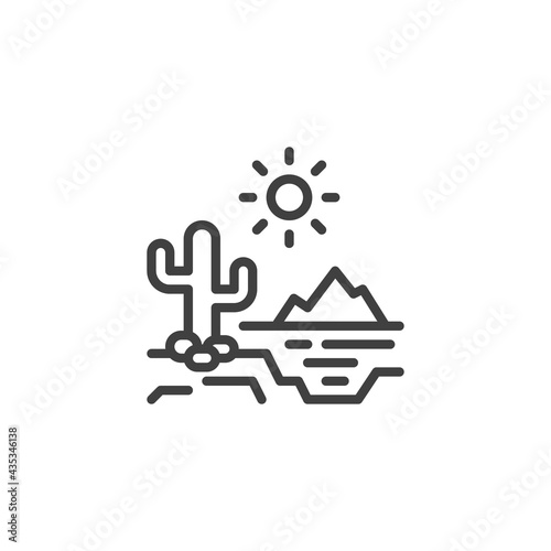 Nature landscape line icon