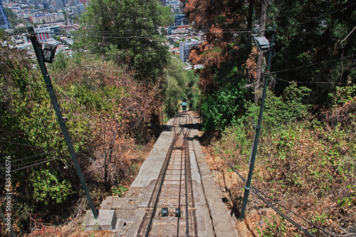 Telepherique, the cable way on San Cristobal Hill, Santiago, Chile