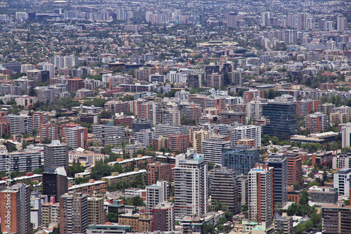 Panoramic view of Santiago from San Cristobal Hill  Chile