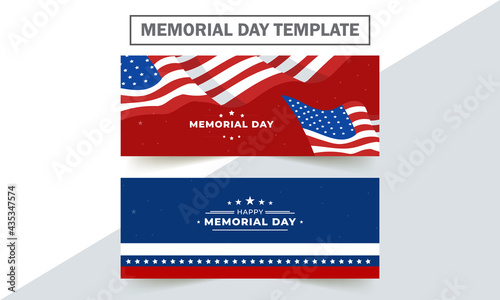 Happy Memorial Day banner. Celebration design for an American holiday. National American holiday. Vector background.
