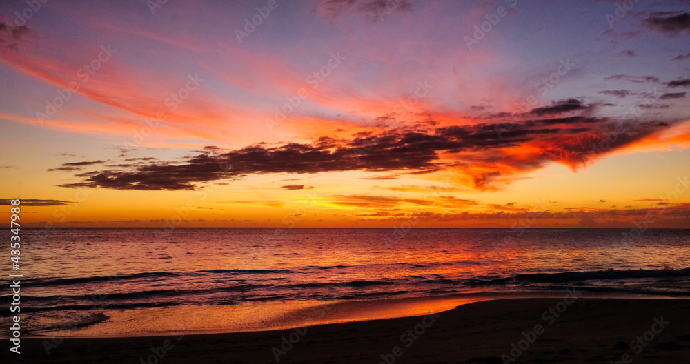 Sunset on Mahe Island, Seychelles, Indian Ocean