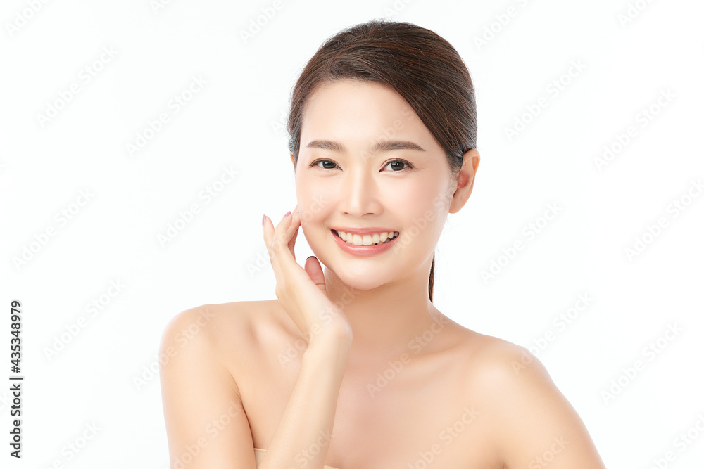 Beautiful young asian woman with clean fresh skin on white background, Face care, Facial treatment, Cosmetology, beauty and spa, Asian women portrait Beautiful young asian woman with clean fresh skin on white background, Face care, Facial treatment, Cosmetology, beauty and spa, Asian women portrait