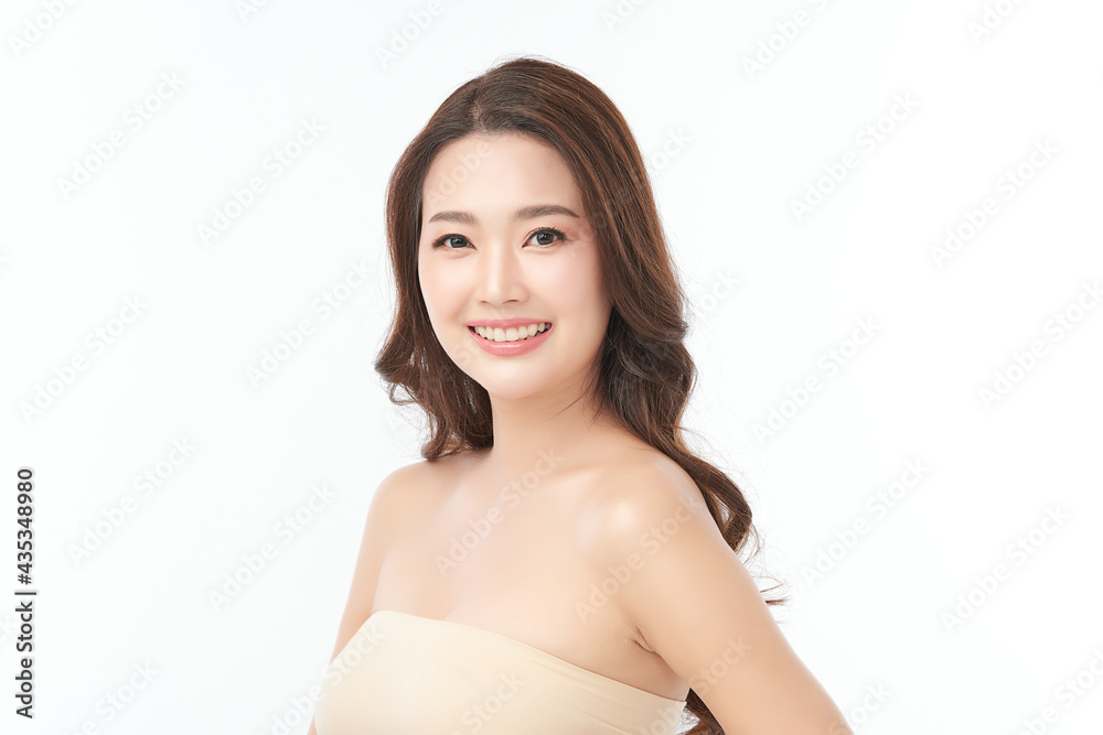 Beautiful young asian woman with clean fresh skin on white background, Face care, Facial treatment, Cosmetology, beauty and spa, Asian women portrait Beautiful young asian woman with clean fresh skin on white background, Face care, Facial treatment, Cosmetology, beauty and spa, Asian women portrait
