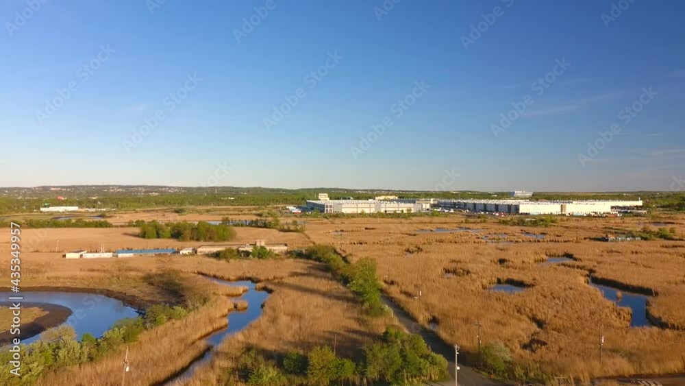 Aerial Distant View of Giant Amazon Fulfillment Center Warehouses - Part 1 Aerial Distant View of Giant Amazon Fulfillment Center Warehouses - Part 1