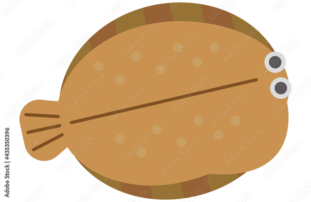 シンプルなカレイのイラスト