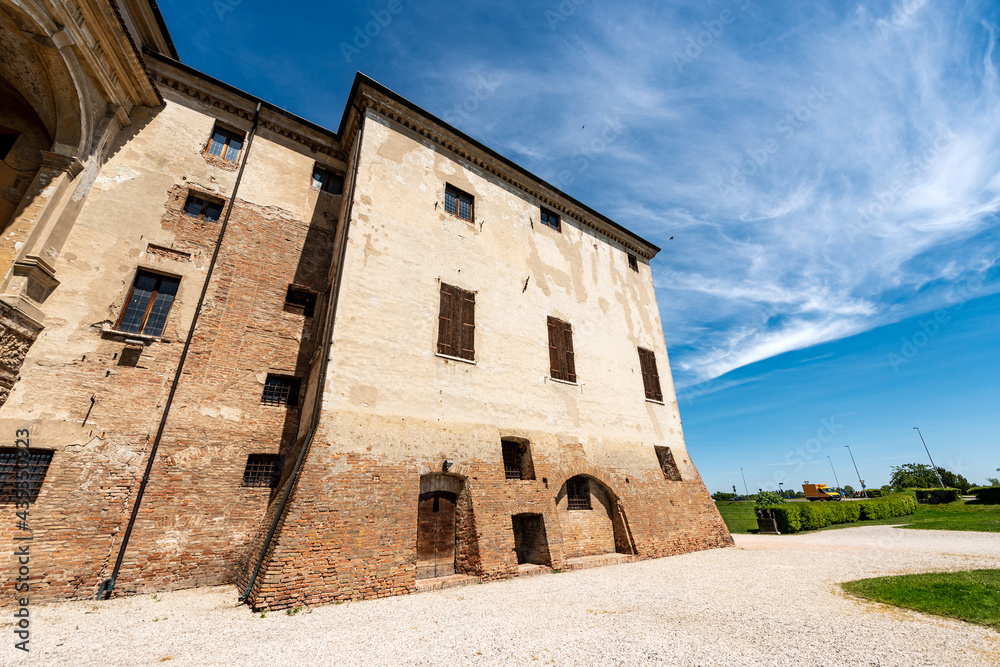 New Court (Corte Nuova, 1536) by the architect Giulio Romano, built for the Duke Federico II Gonzaga, of the Ducal Palace (Palazzo Ducale) in Mantua downtown (Mantova). Lombardy, Italy, Europe.