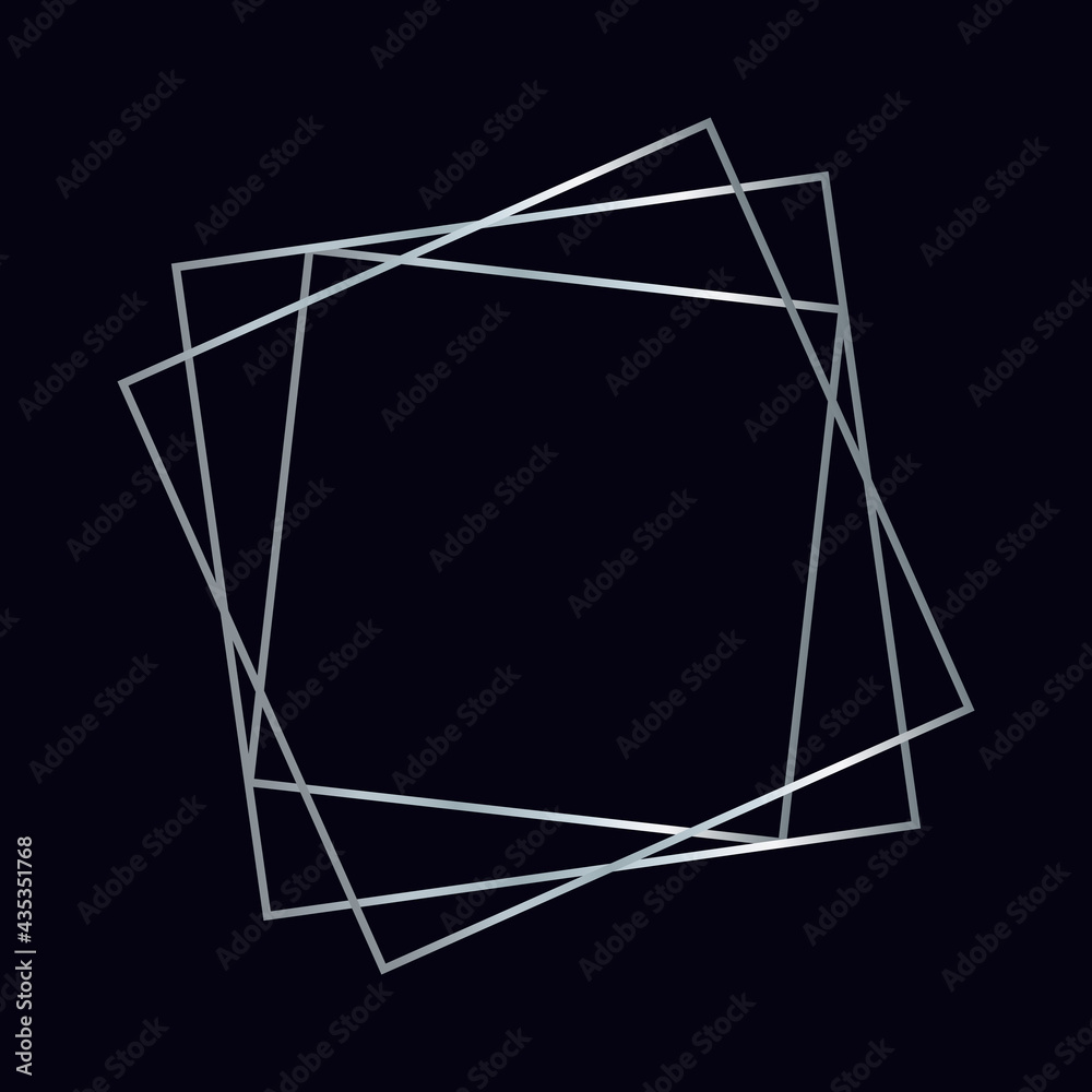 Silver geometric polygonal frame
