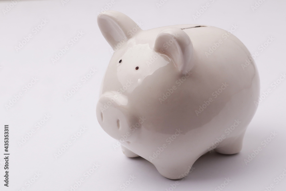 Piggy bank piggybank over white background, investment concept