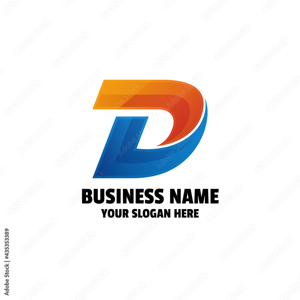 Abstract Letter D Gradient Colorful Logo Template Abstract Letter D Gradient Colorful Logo Template