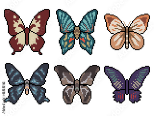 pixel art butterfly top view