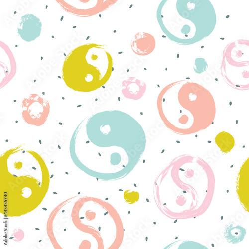 Yin yang seamless pattern Creative background for fabric and textile