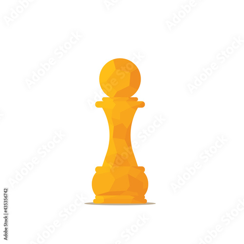 Vector illustration of chess pawns pieces icon. Chess pawns pieces in low poly style