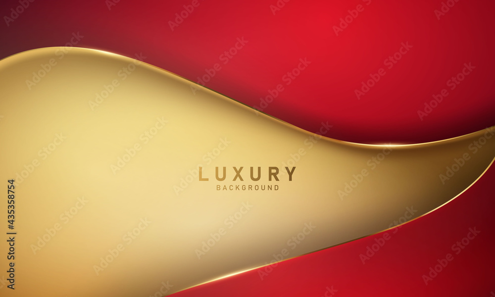abstract red gold modern shapes. postcard or brochure cover design.
