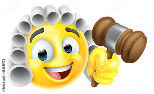 Court Judge Cartoon Emoticon Emoji Icon Face