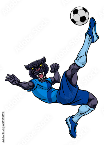 Panther Soccer Football Player Sports Mascot