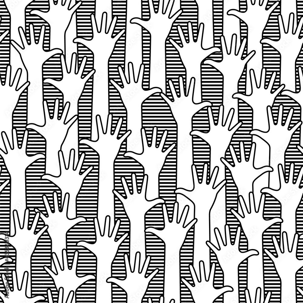Seamless pattern with simple palm illustration,