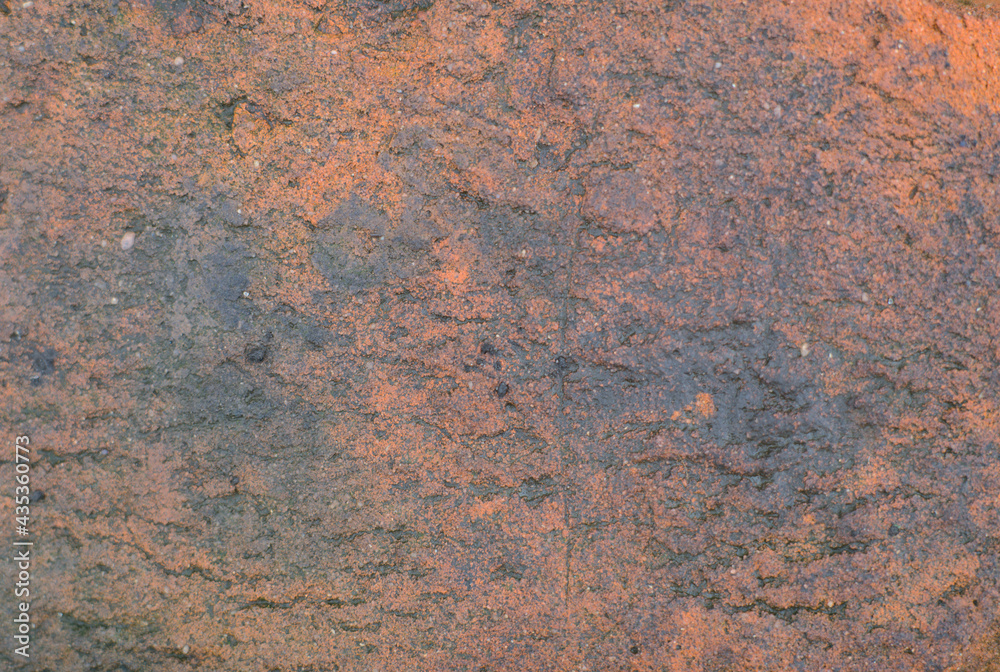 Texture a sheet of rusted metal with a characteristic brown color. Closeup. Space for text Texture a sheet of rusted metal with a characteristic brown color. Closeup. Space for text
