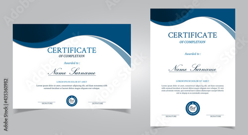Professional diploma certificate template in premium style photo