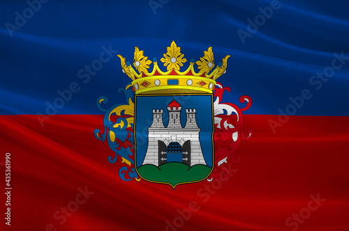Flag of Szekesfehervar in Fejer County of Hungary photo