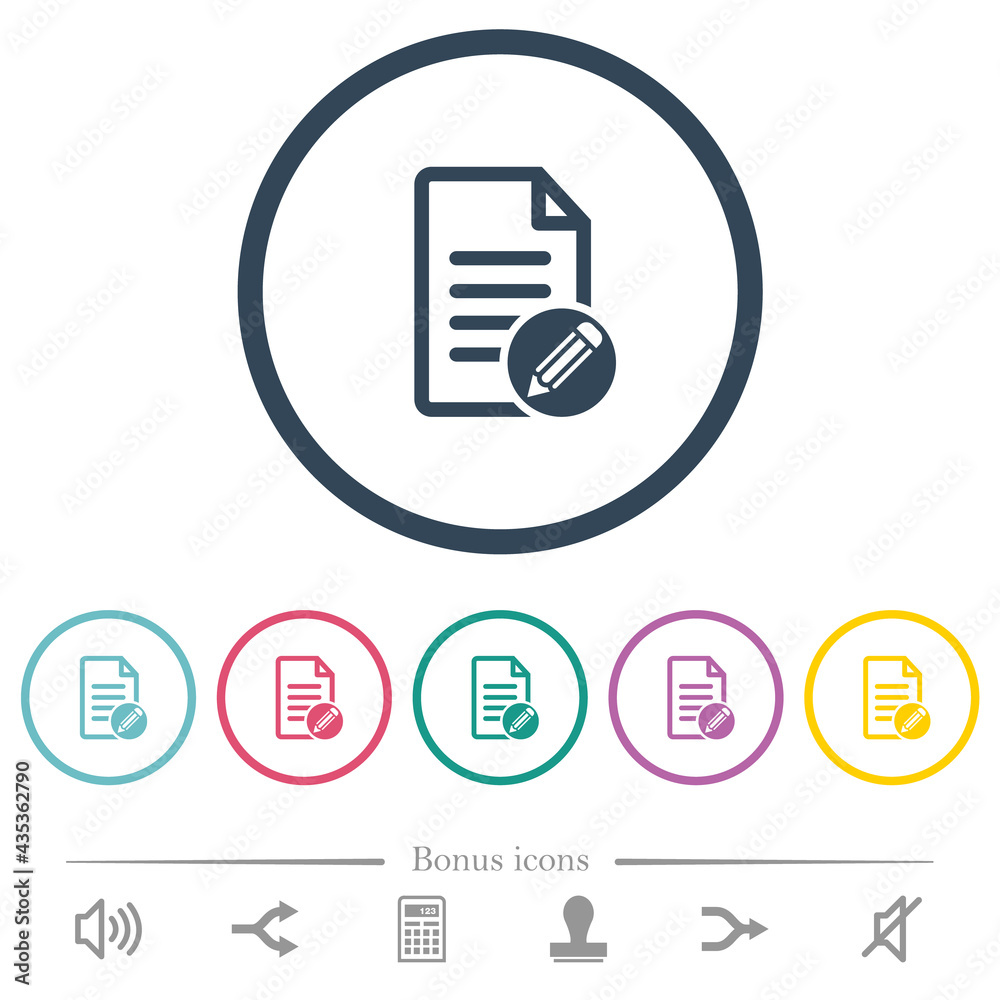 Edit document flat color icons in round outlines Edit document flat color icons in round outlines