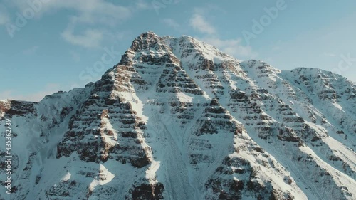 Frozen mountain peak in Iceland