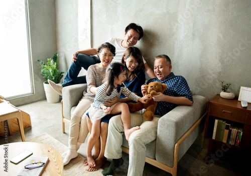 Photography Happy japanese family