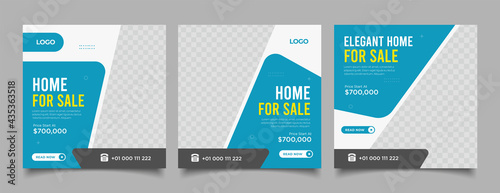 Real Estate Social Media Post Template. Elegant of Real Estate or Home Sale Social Media Promotion 