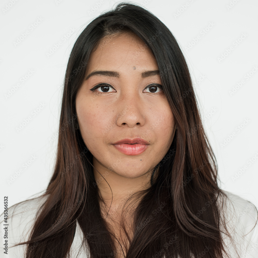 Worldface-Thai woman in a white background Worldface-Thai woman in a white background