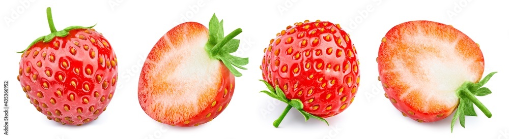Red strawberry collection isolated on white background Red strawberry collection isolated on white background