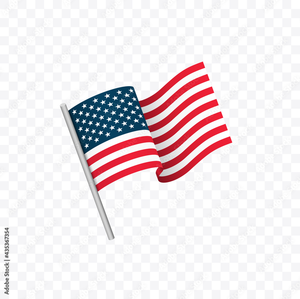 American Flag Vector isolated on white background. Vector illustration