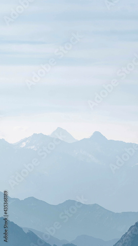 Fog taking over Chamonix Alps in France mobile phone wallpaper